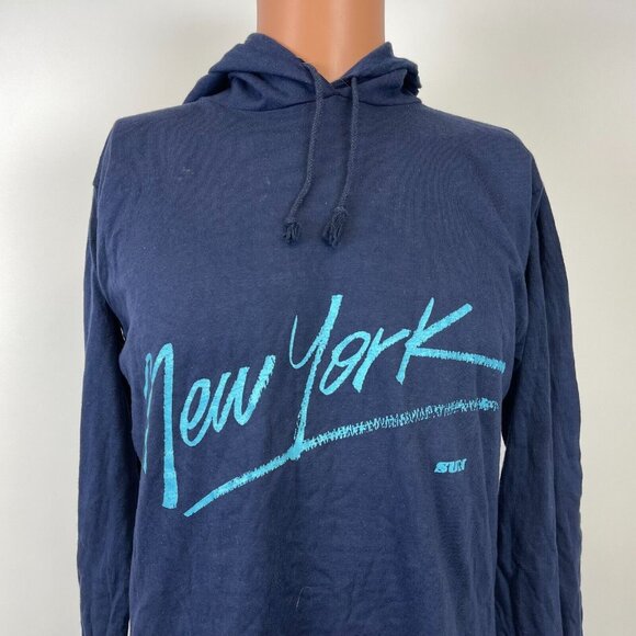 Sportswear Other - Vintage 80s New York Hoodie T Shirt Mens Size Medium Blue Made In USA